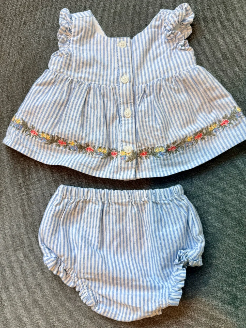 Gap Baby Striped Ruffle Bubble Outfit Set 0-3 Months